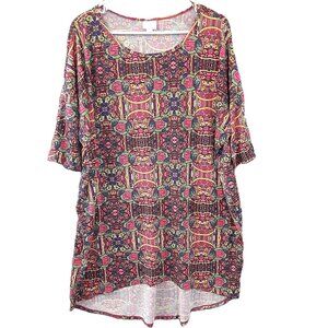 LuLaRoe Woman's Top Size XL, Pullover, Boho, Round Neck, Colorful, Short Sleeves